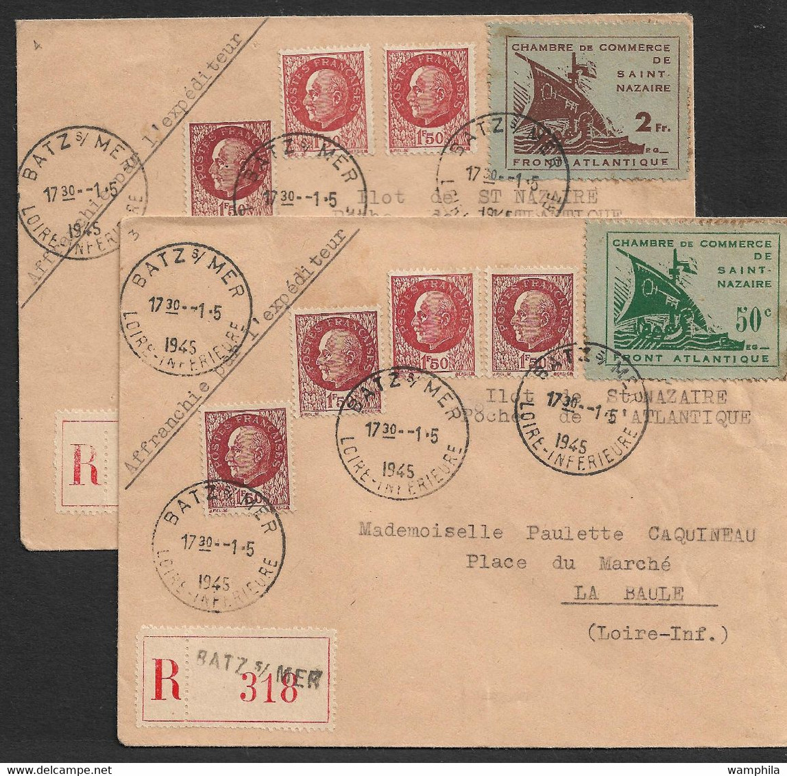 France Chambre De Commerce De ST Nazaire - War Stamps