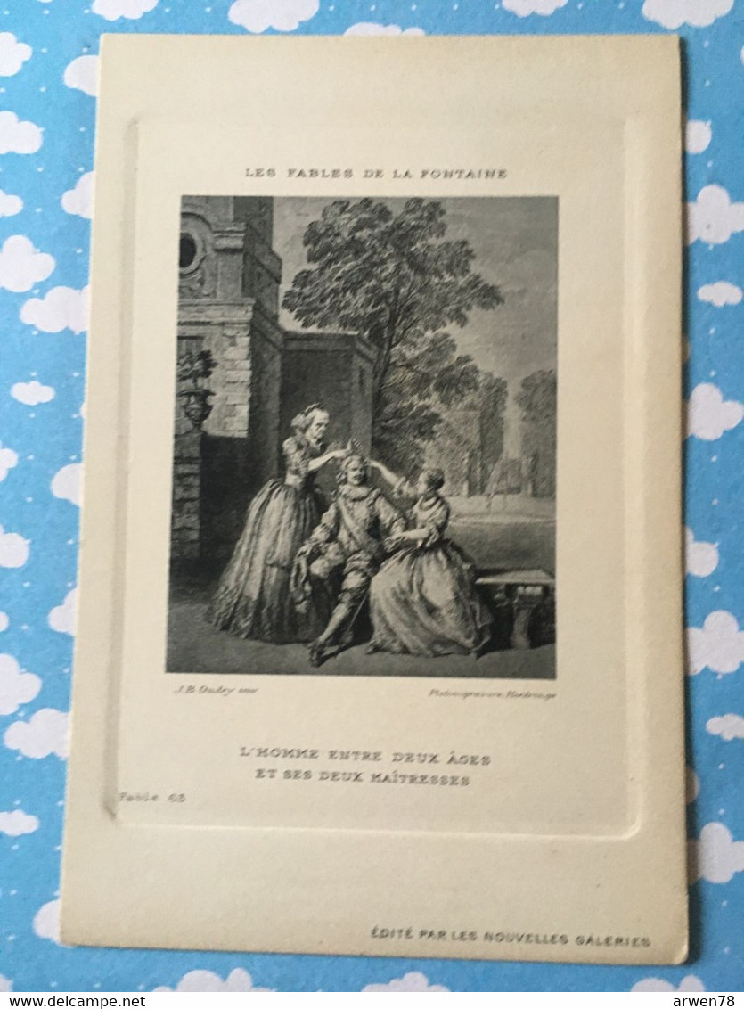 Les Fables De La Fontaine Par Oudry Les Nouvelles Galeries L' Homme Entre Deux Ages Et Ses Deux Maitresses - Other & Unclassified