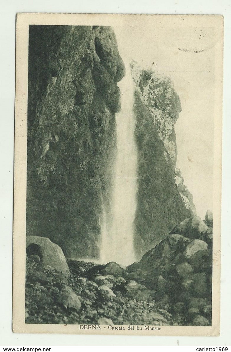 DERNA - CASCATA DEL BU MANSUR 1937  VIAGGIATA FP - Libya