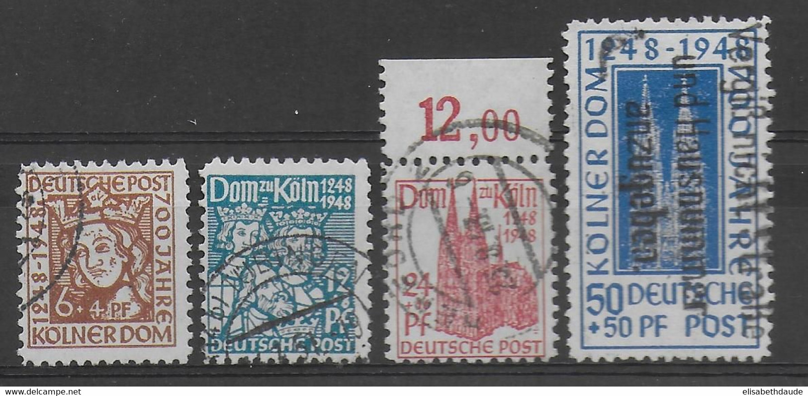 ALLEMAGNE BIZONE - YVERT N° 37/40 OBLITERES - COTE = 15 EUR. - Usati