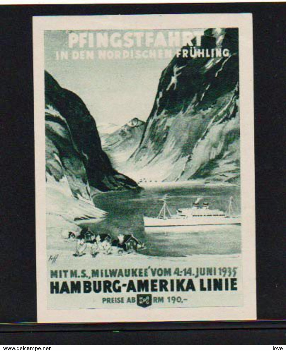 ARCTIQUE. Erinnophilie: Vignette Neuve Avec Gomme. Voyage De 1935 M.S. Milwaukee Hamburg- Amerika Line - Expéditions Arctiques