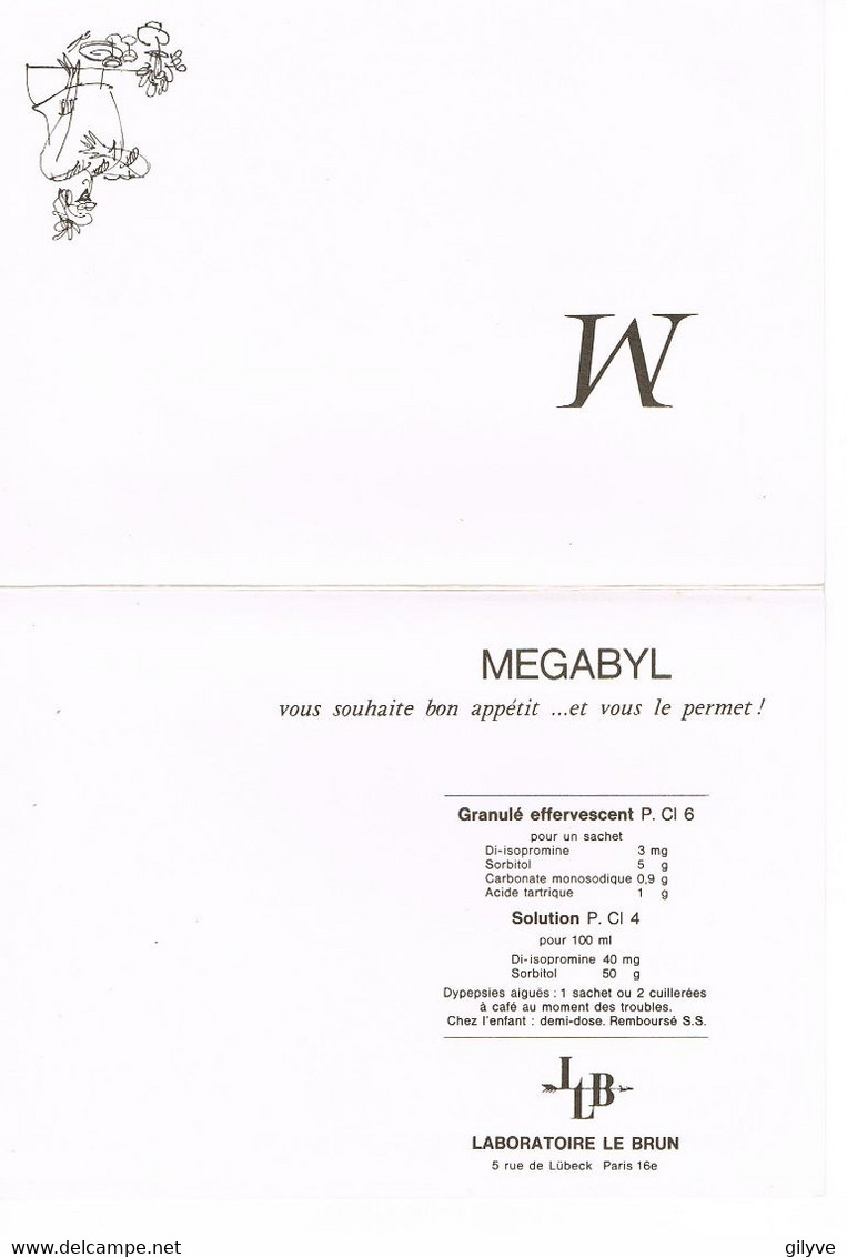 Carte De Correspondance Non Signée CABU. Publicité  Mégabyl  Au Dos  (n°6) - Cabu