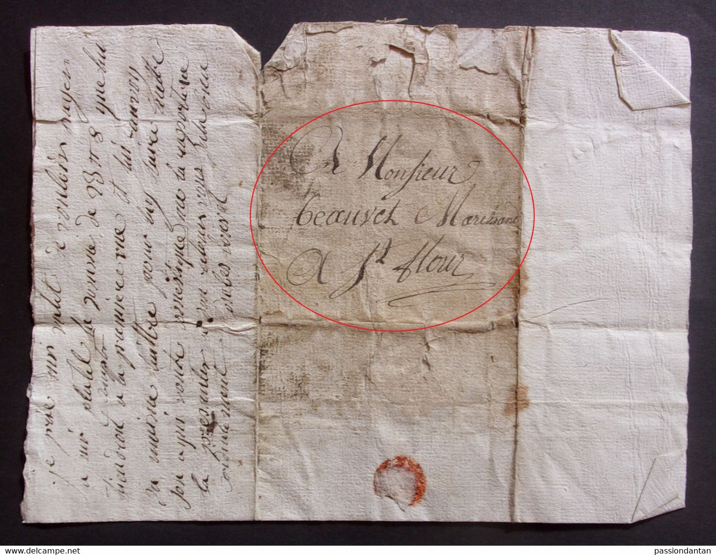 Manuscrit Post Révolution Française - Missive Adressée Au Sieur Bouvet De Saint-Flour Dans Le Cantal - Manuscrits