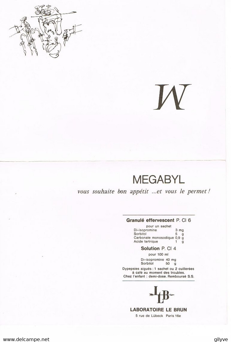 Carte De Correspondance  Signée CABU. Publicité  Mégabyl  Au Dos  (n°10) - Cabu