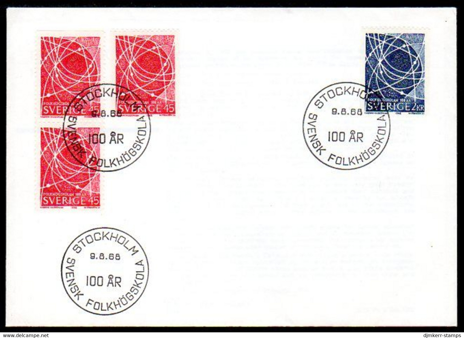SWEDEN 1968 Centenary Of People's High Schools FDC.  Michel 614-15 - FDC