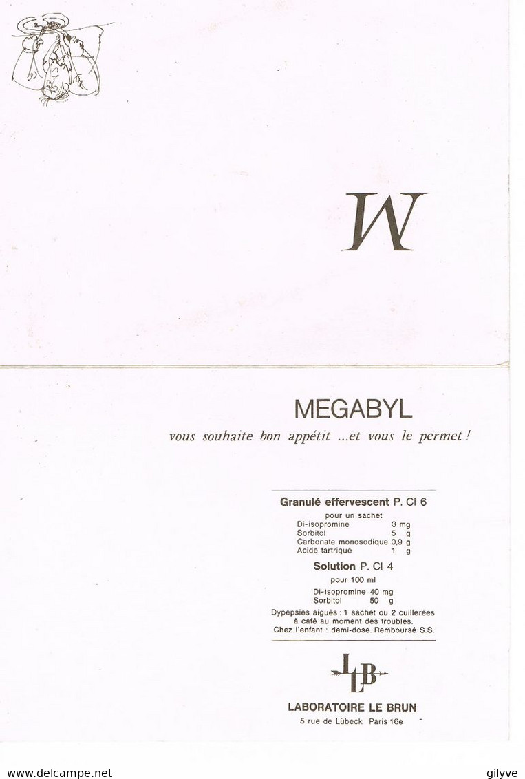 Carte De Correspondance, Non Signée CABU. Publicité  Mégabyl  Au Dos  (n°26) - Cabu