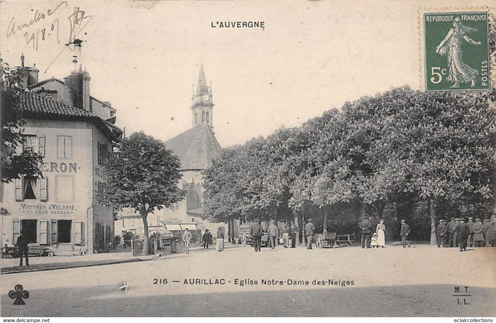 Aurillac        15         Place Et Eglise Notre Dame Des Neiges      (Voir Scan) - Aurillac