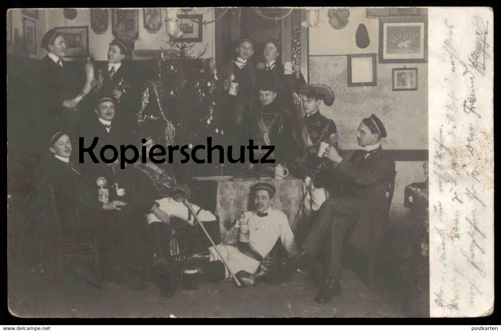 ALTE POSTKARTE ZERBST WEIHNACHTEN STUDENTEN FEIER Studentika Studentica Bierkrug Bier Beer Mug Ansichtskarte AK Postcard - Zerbst