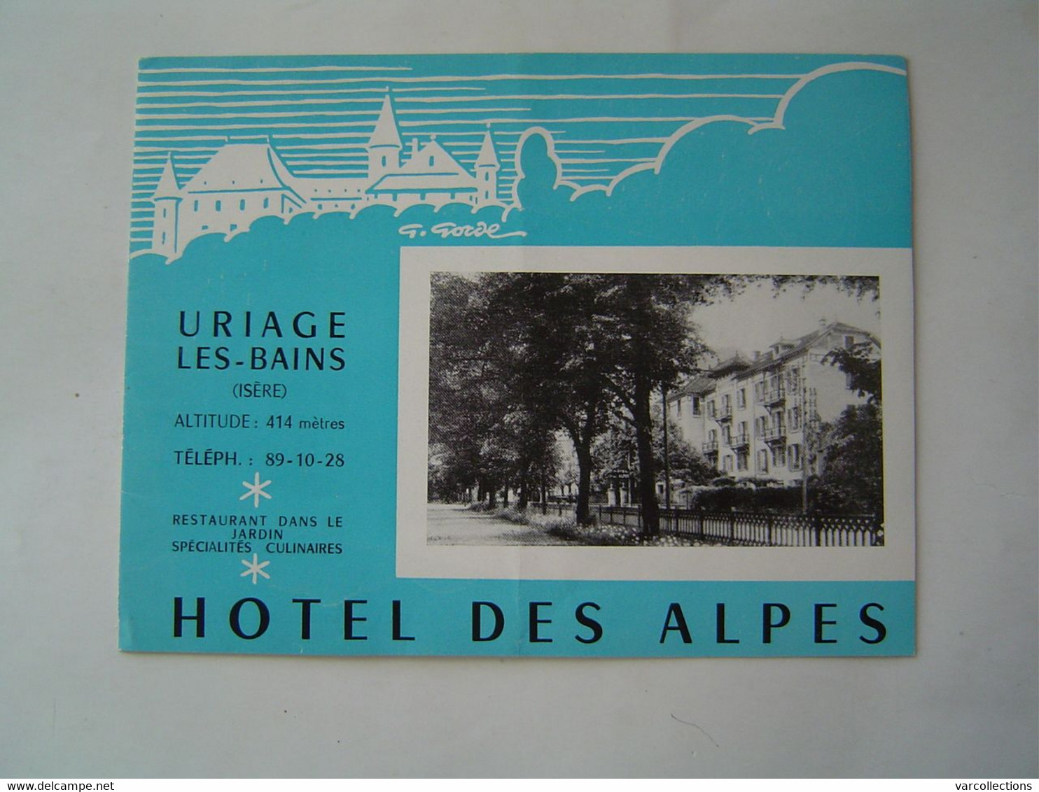 DEPLIANT TOURISME Ancien : HOTEL DES ALPES / URIAGE LES BAINS / ISERE - Tourism Brochures
