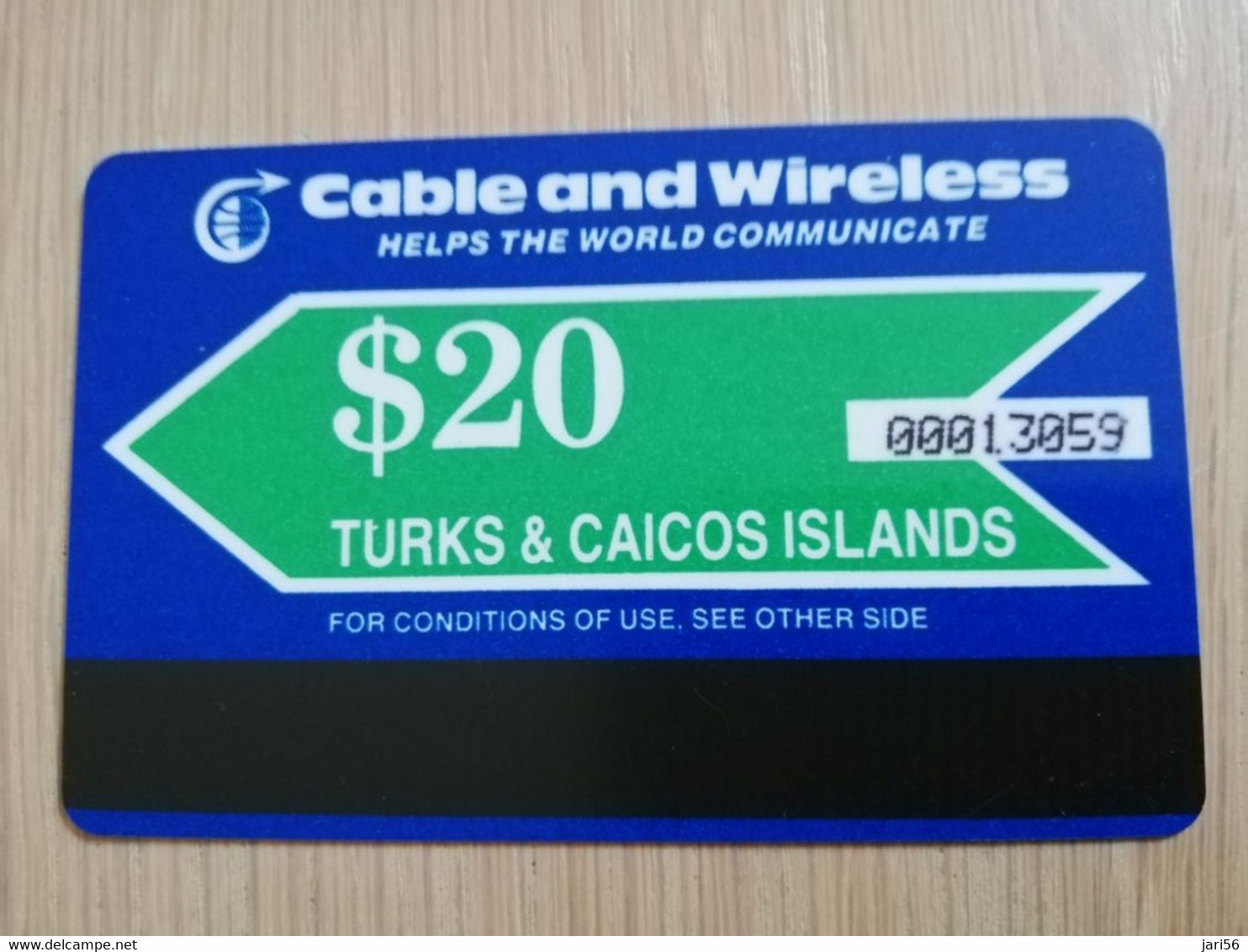 TURKS & CAICOS ISLANDS $ 20,-  AUTELCA CARDS 1E ISSUE  Prepaid      Fine Used Card  **3253** - Turcas Y Caicos (Islas)