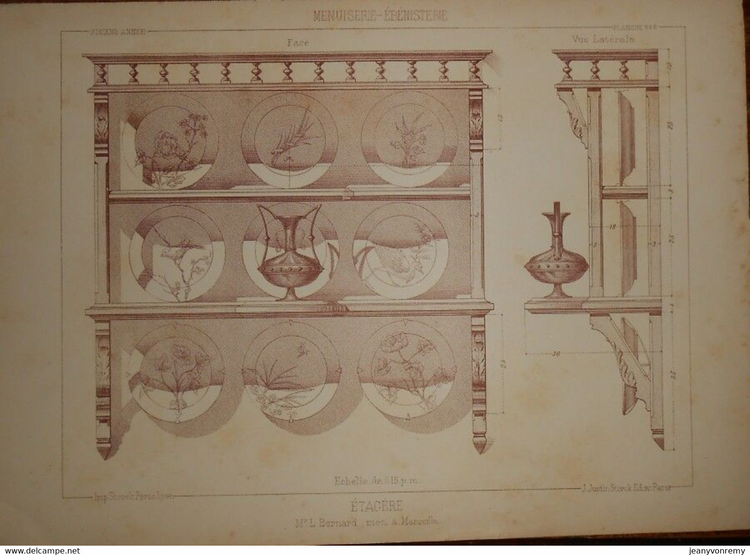 Etagère. Ebénisterie - Menuiserie. M. L. Bernard, Menuisier à Marseille. 1887. - Other Plans