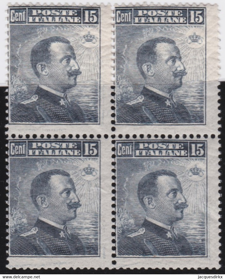 Italia    .    Yvert  .    82  Bloc De 4 . 13x13½  (2 Scans)    .   **   .   Neuf SANS Charnière .   /   .  MNH - Ungebraucht