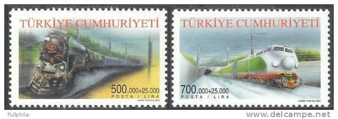 2002 TURKEY VEHICLES - TRAINS LOCOMOTIVES MNH ** - Neufs