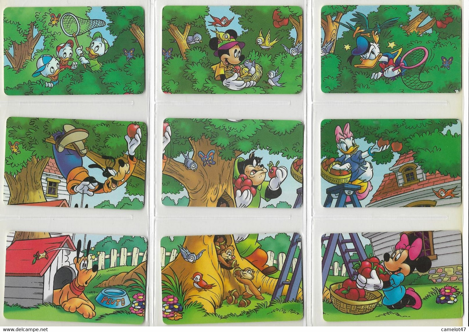 Argentina Disney's Characters Picking Apples, Puzzle, 9 Used Chip Phone Cards # Argpuzz - Puzzle