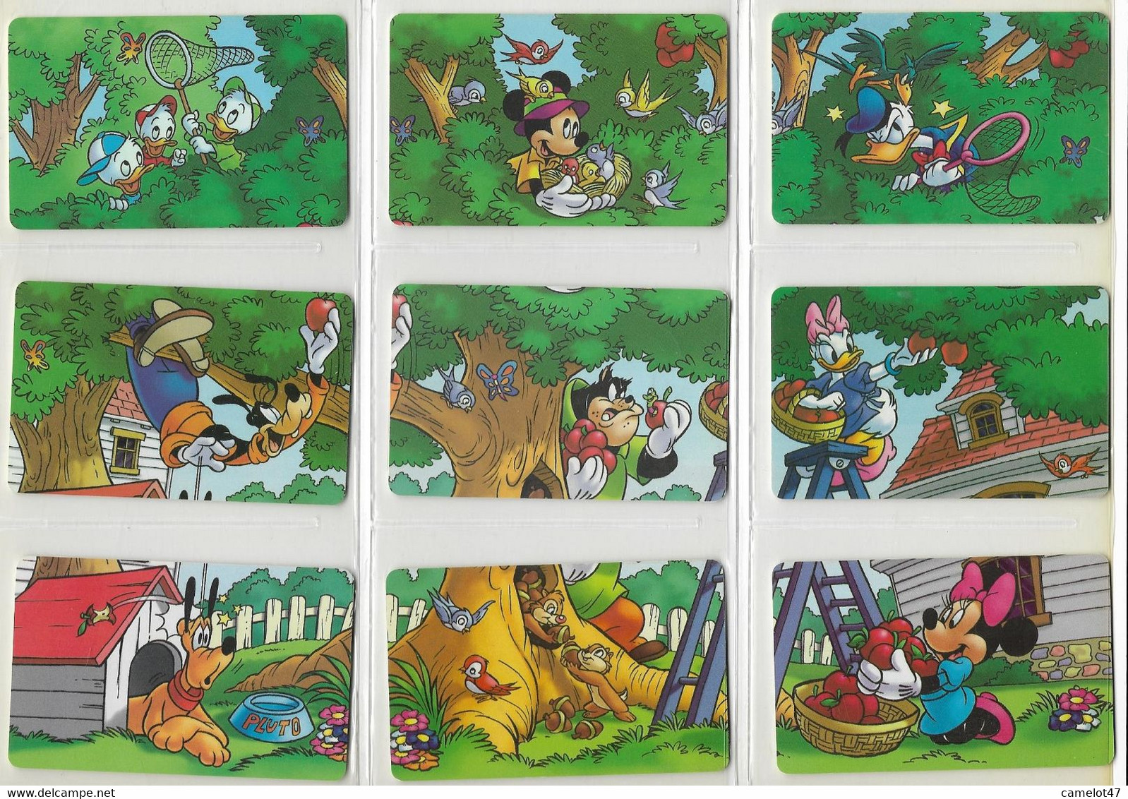 Argentina Disney's Characters Picking Apples, Puzzle, 9 Used Chip Phone Cards # Argpuzz - Puzzles