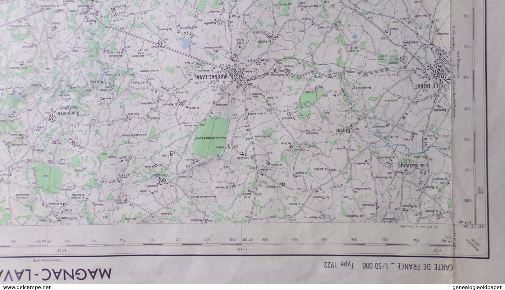 87- MAGNAC LAVAL-RARE CARTE PLAN 1966- CHATEAUPONSAC-BESSINES-SAINT AMAND MAGNAZEIX-FROMENTAL-SAINT SORNIN LEULAC-RANCON - Posters