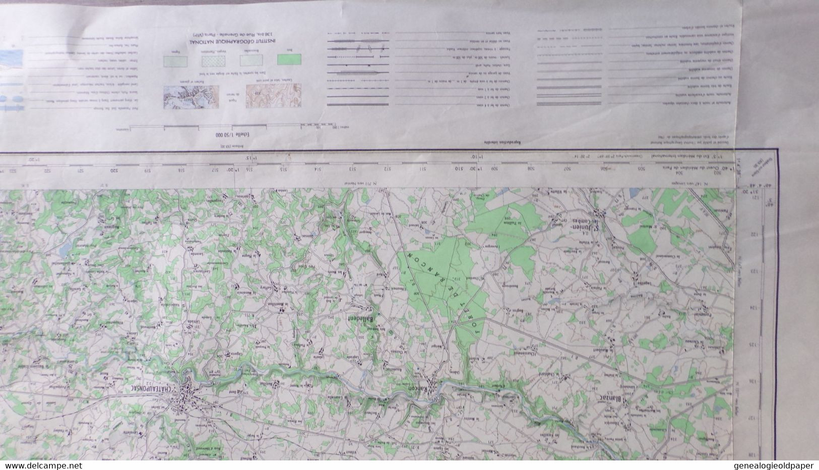 87- MAGNAC LAVAL-RARE CARTE PLAN 1966- CHATEAUPONSAC-BESSINES-SAINT AMAND MAGNAZEIX-FROMENTAL-SAINT SORNIN LEULAC-RANCON - Affiches