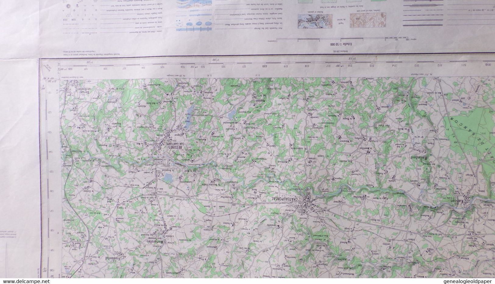 87- MAGNAC LAVAL-RARE CARTE PLAN 1966- CHATEAUPONSAC-BESSINES-SAINT AMAND MAGNAZEIX-FROMENTAL-SAINT SORNIN LEULAC-RANCON - Affiches