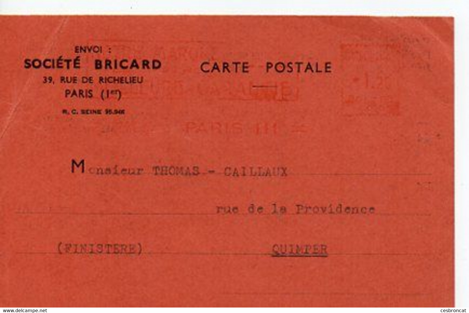 E 5 1944 Carte Entete Entreprise Bricard A Paris - 1921-1960: Période Moderne