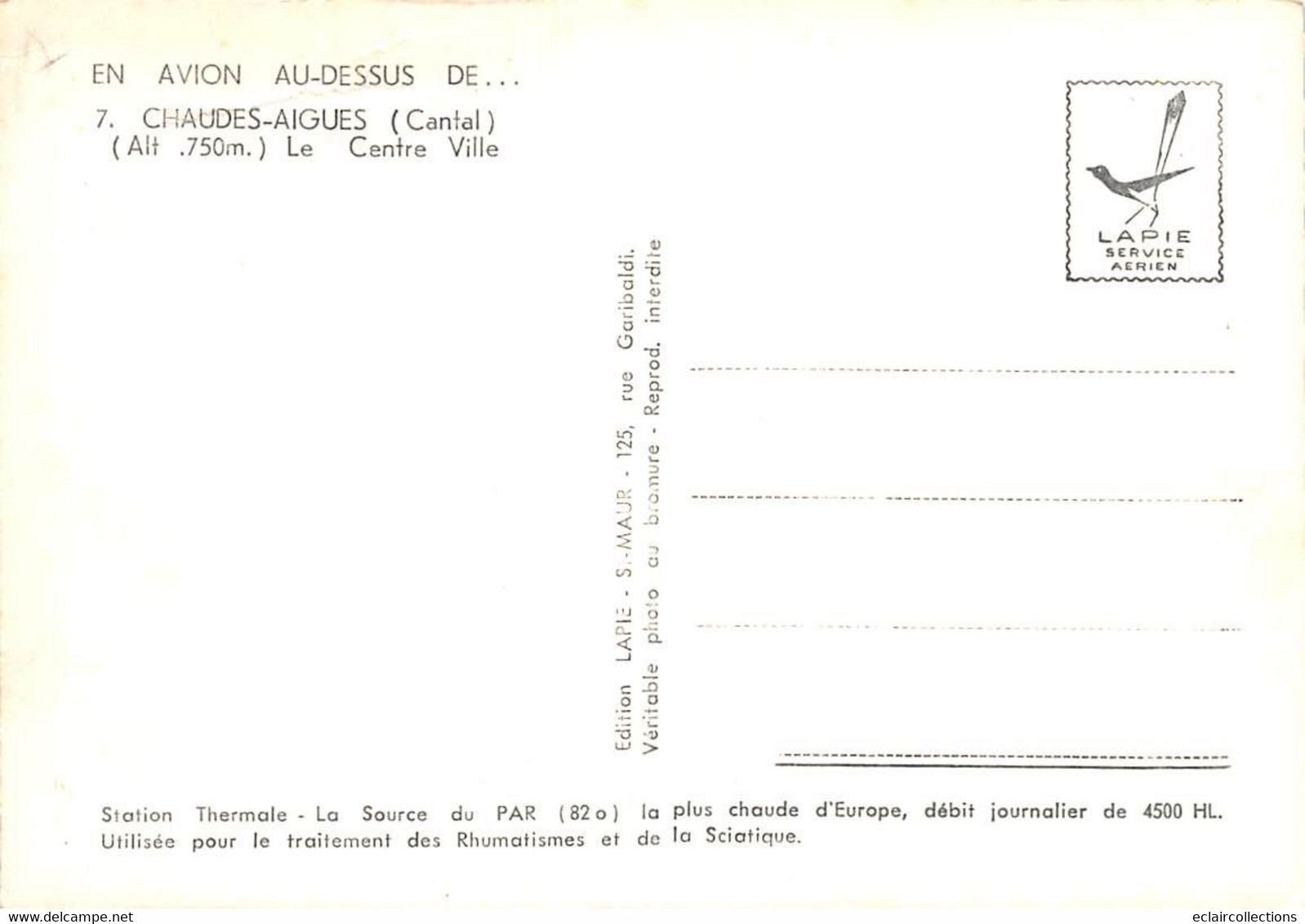 Chaudesaigues         15         Vue Aérienne Du Centre Ville        (Voir Scan) - Altri & Non Classificati