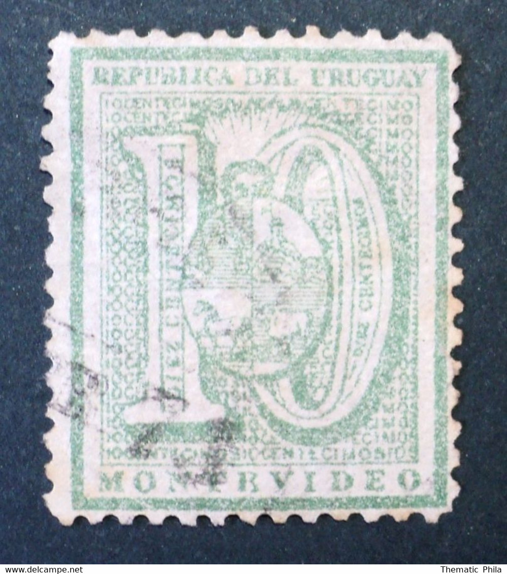 1872 URUGUAY Cifra 10 C. Coat Of Arms Escudo Used Yvert 36 - Uruguay