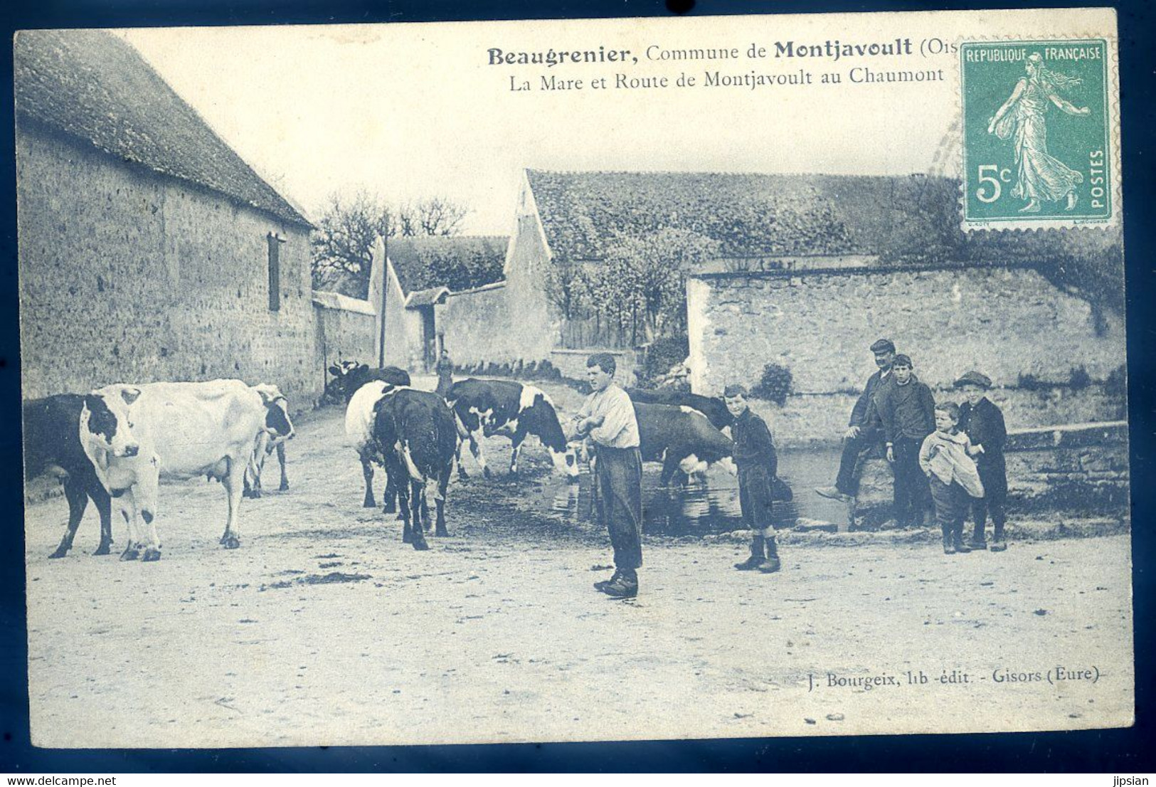 Cpa Du 60 Beaugrenier , Commune De Montjavoult , La Mare Et La Route De Montjavoult à Chaumont   SE20-5 - Montjavoult