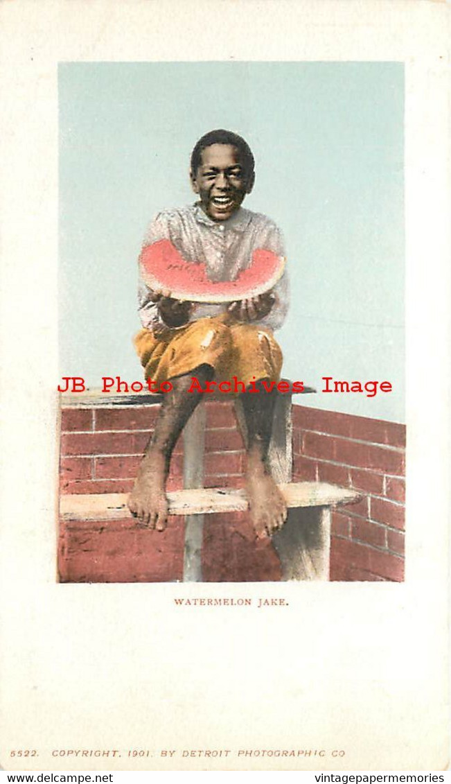 313557-Black Americana, Detroit Photographic No 5522, PMC, Watermelon Jake - Black Americana