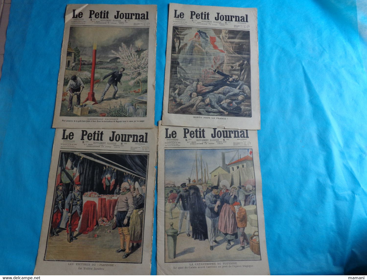 4 N° Le Petit Journal Juin  N°5-12-19-26 De 1910  Pluviose Catastrophe-mort Por La France-pun Velo America - Other & Unclassified