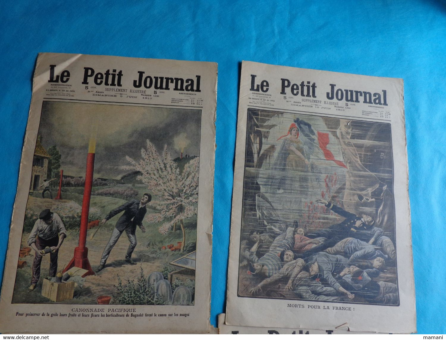 4 N° Le Petit Journal Juin  N°5-12-19-26 De 1910  Pluviose Catastrophe-mort Por La France-pun Velo America - Other & Unclassified