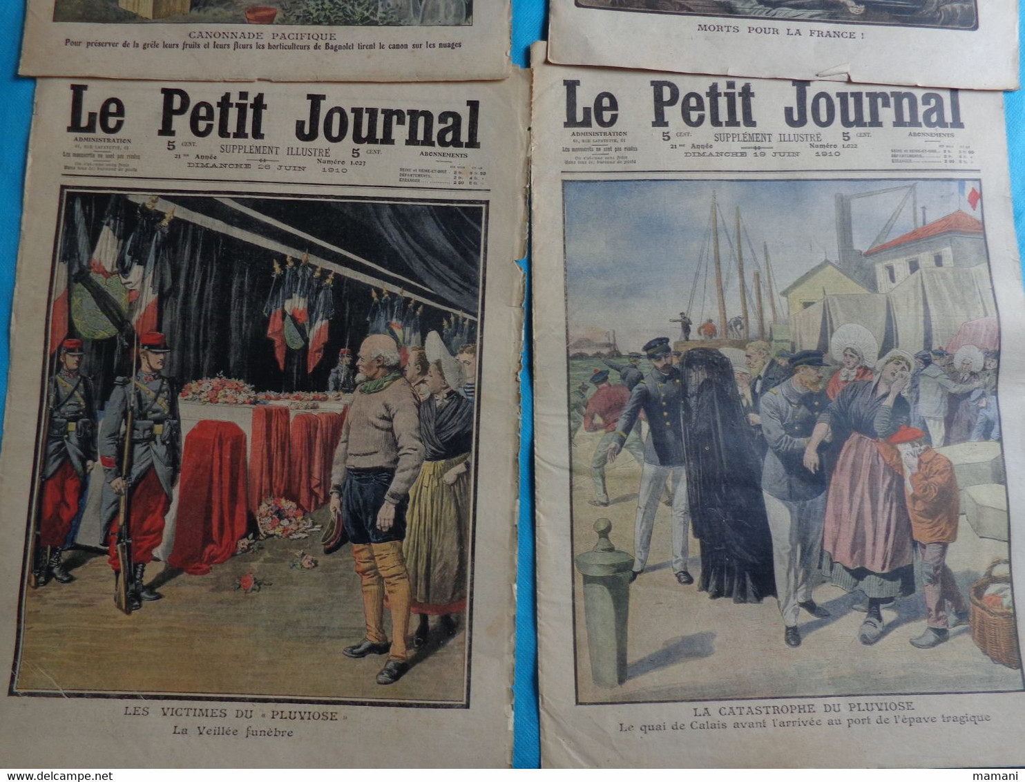 4 N° Le Petit Journal Juin  N°5-12-19-26 De 1910  Pluviose Catastrophe-mort Por La France-pun Velo America - Autres & Non Classés