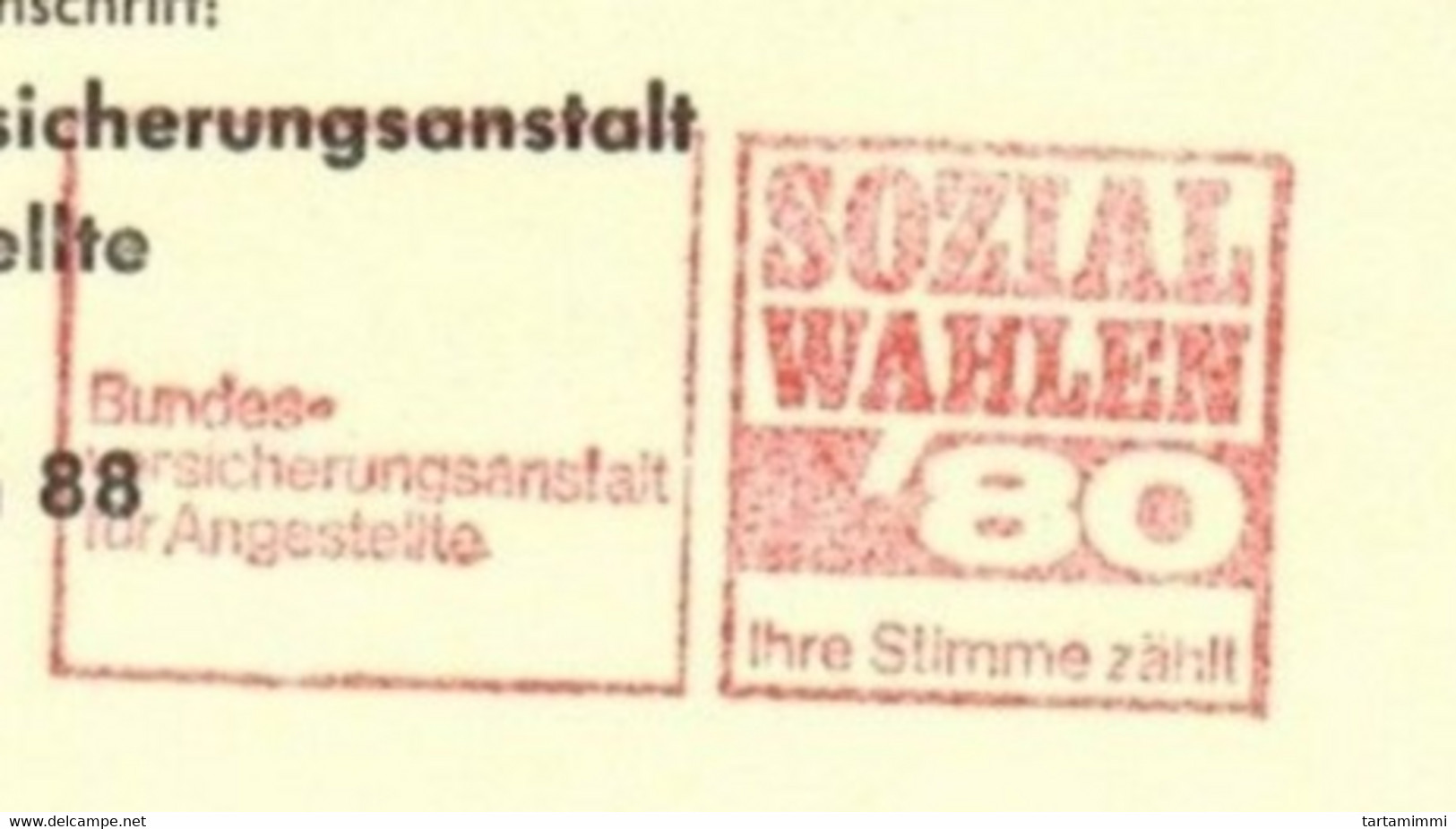 EMA METER STAMP FREISTEMPEL BERLIN SOZIAL WAHLER - Máquinas Franqueo (EMA)