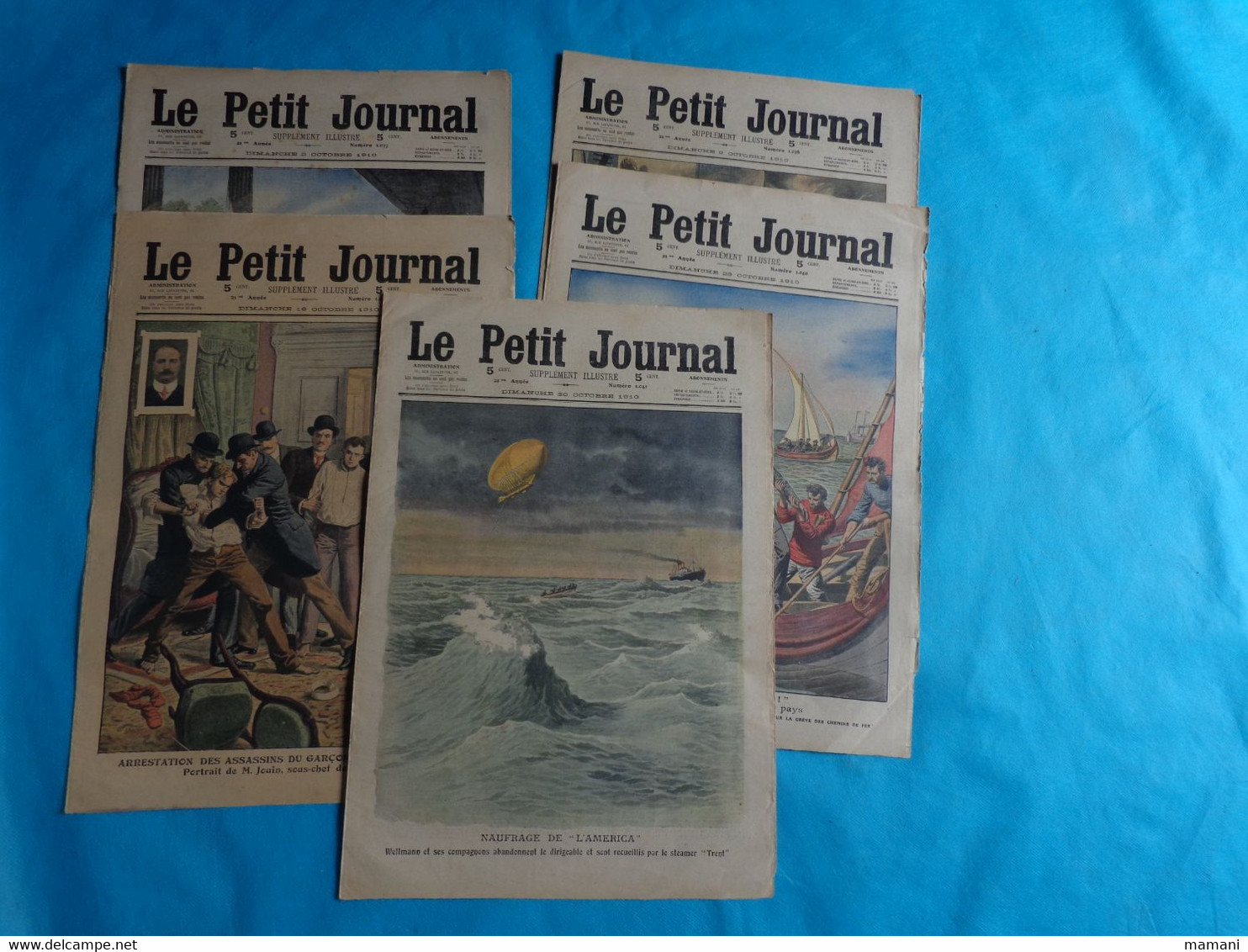 5 N° Le Petit Journal Octobre 2-9-16-23- De 1910 Noce Bretonne-grev Chemin De Fer-adieu Roi Du Portugal - Sonstige & Ohne Zuordnung