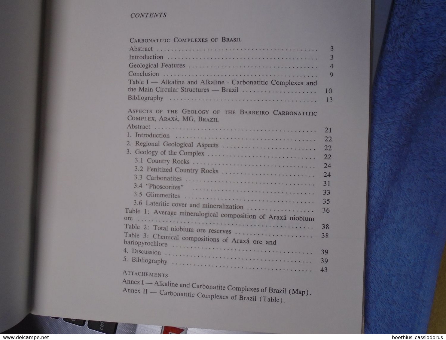 CARBONITIC COMPLEXES OF BRAZIL : GEOLOGY 1984 COMPANHIA BRASILEIRA DE METALURGIA E MINERACAO / BRESIL, GEOLOGIE... - Earth Science