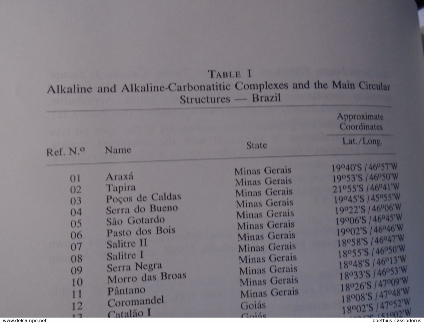 CARBONITIC COMPLEXES OF BRAZIL : GEOLOGY 1984 COMPANHIA BRASILEIRA DE METALURGIA E MINERACAO / BRESIL, GEOLOGIE...