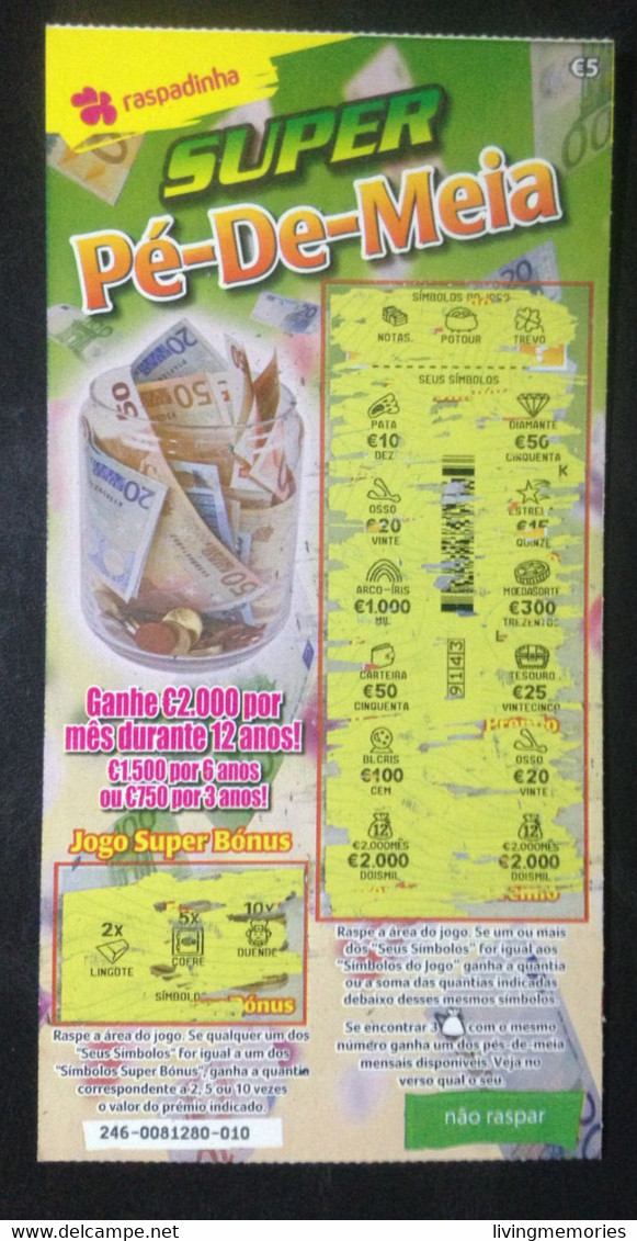 RASP74, Lottery Tickets, Portugal, « Raspadinha » Nº 246 - Loterijbiljetten