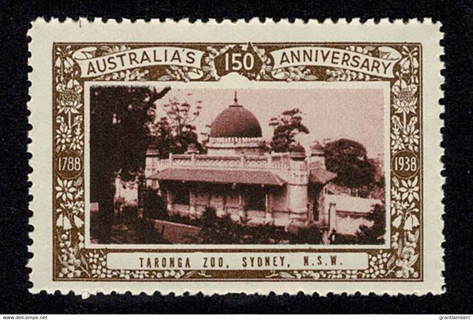 Australia 1938 Taronga Zoo, Sydney - NSW 150th Anniversary Cinderella MNH - Cinderelas