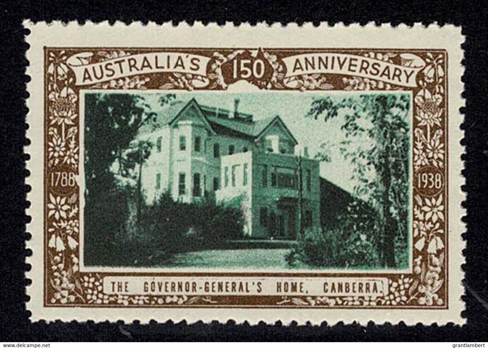 Australia 1938 Governor-General's Home, Canberra - NSW 150th Anniversary Cinderella MNH - Cinderellas