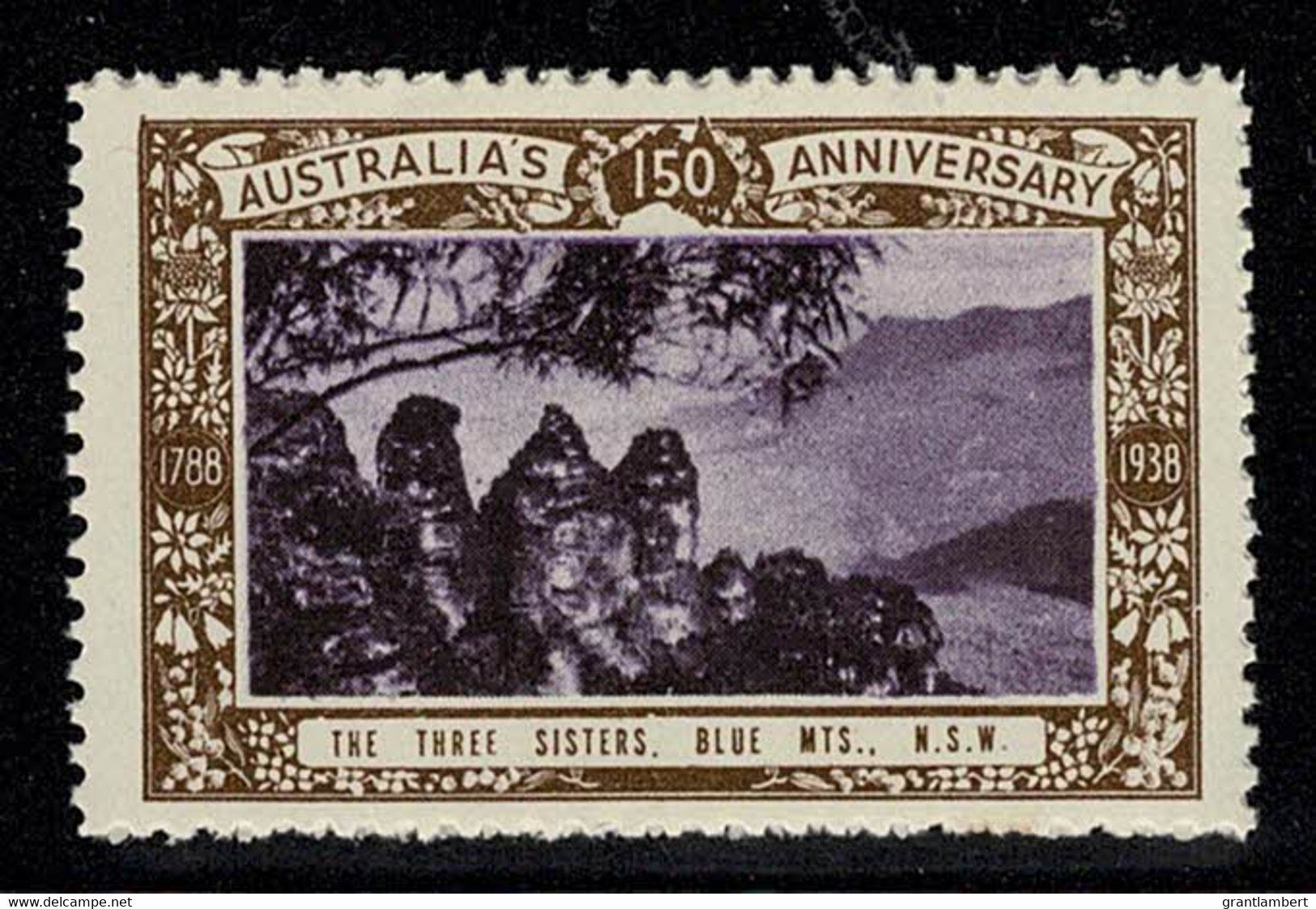 Australia 1938 The Three Sisters, Blue Mountains - NSW 150th Anniversary Cinderella MNH - Cinderelas