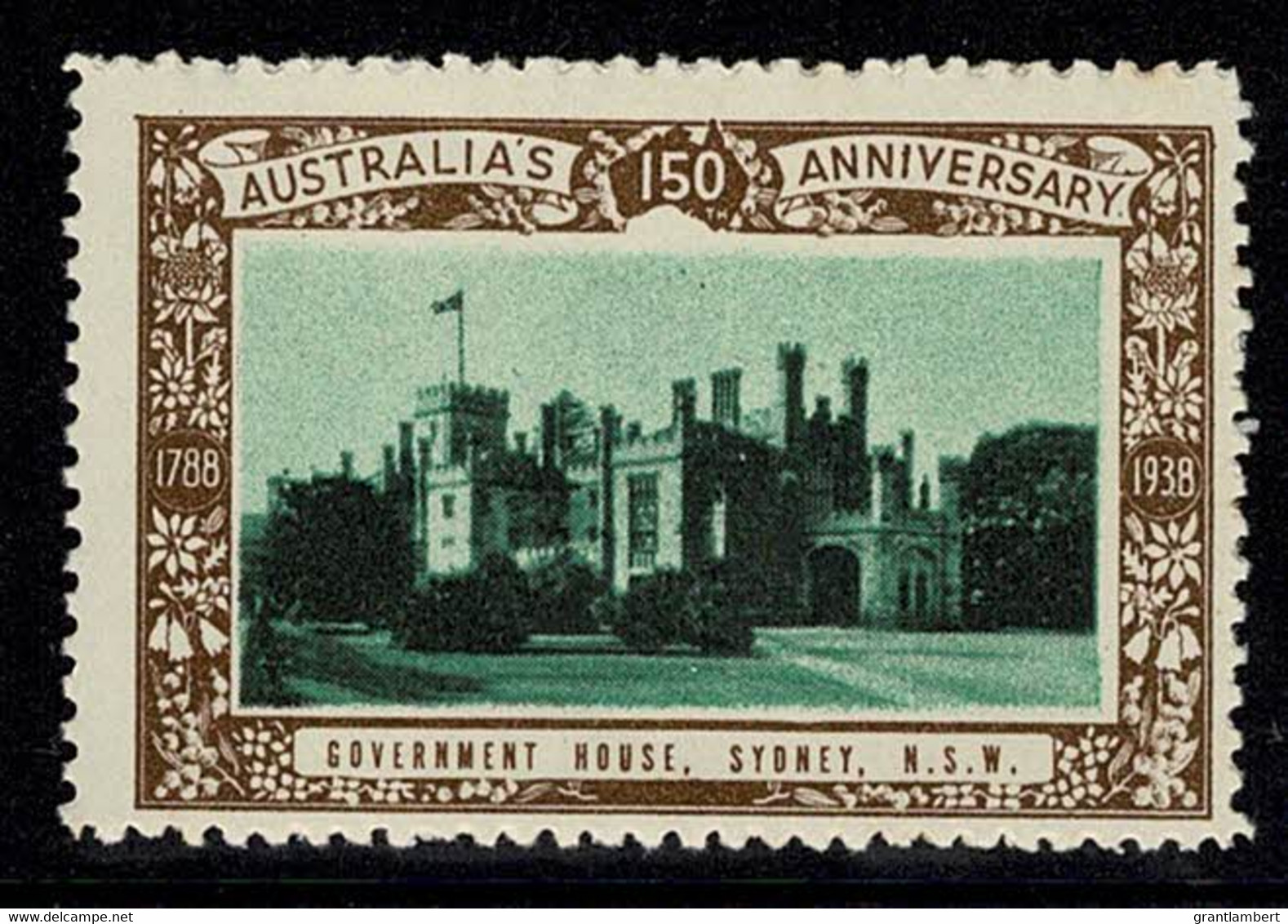 Australia 1938 Government House, Sydney  - NSW 150th Anniversary Cinderella MNH - Cinderellas