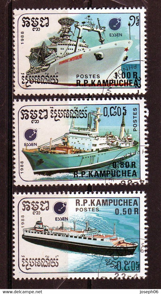 KAMPUCHEA  1988 Y.T. N° 809  à  815  Incomplet  Oblitéré - Kampuchea