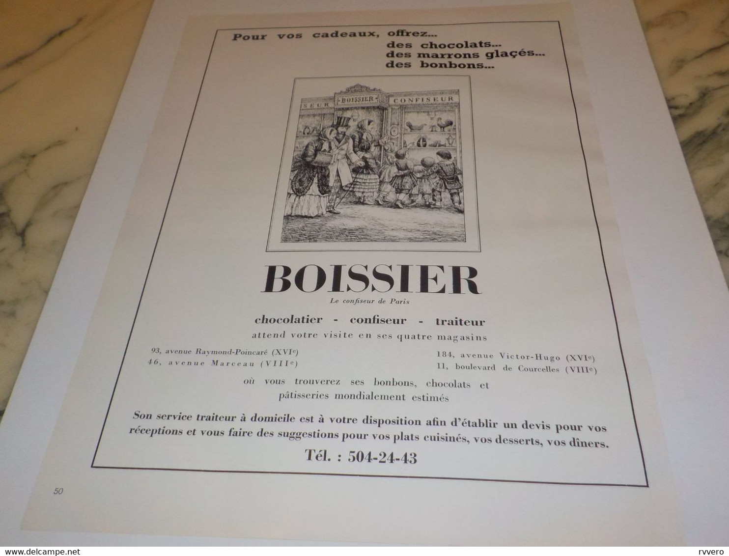 ANCIENNE PUBLICITE  CONFISEUR DE PARIS BOISSIER 1971 - Afiches