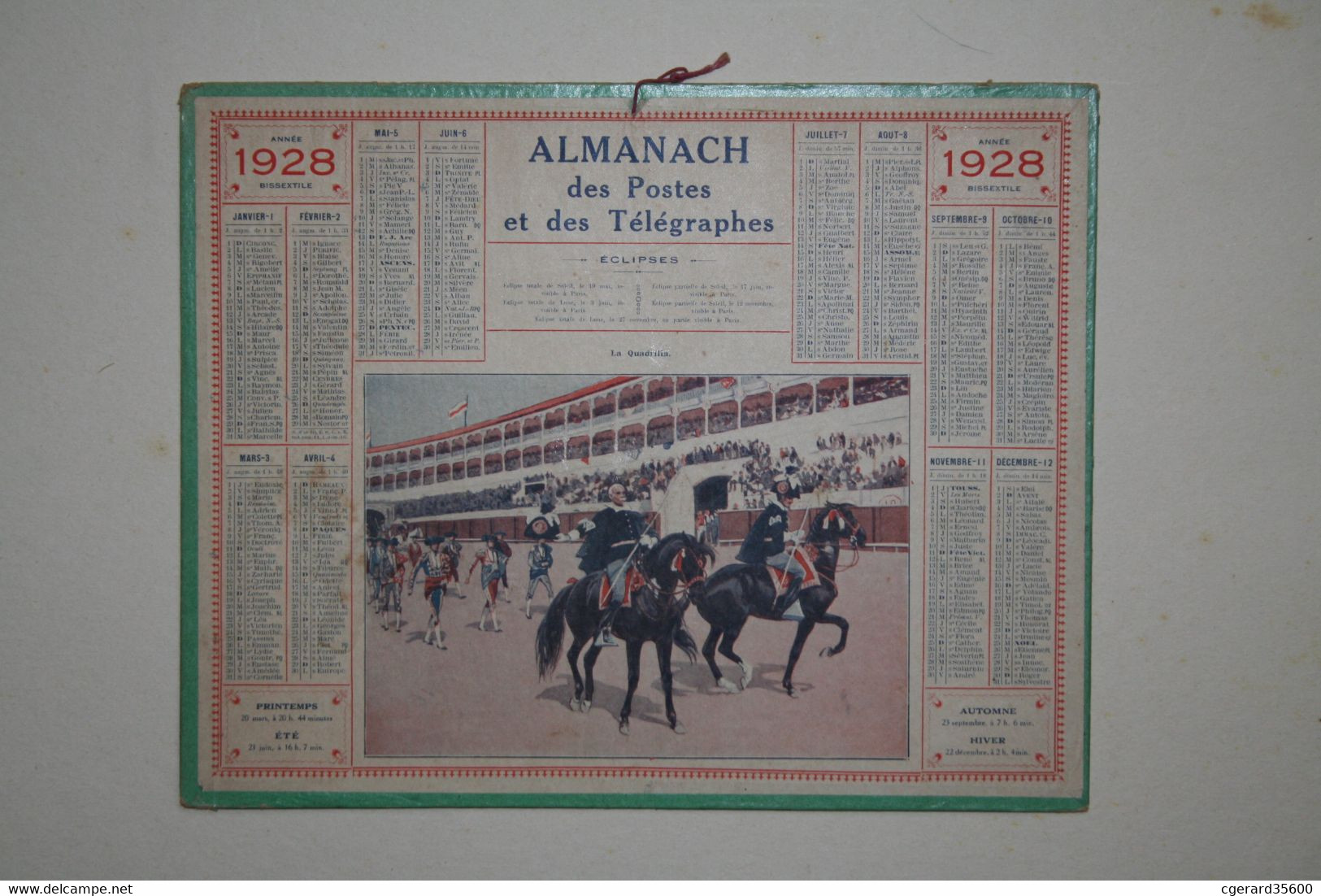 Almanach Des Postes  Et Des Télégraphes - 1928 : Quadrillades - Grand Format : 1921-40
