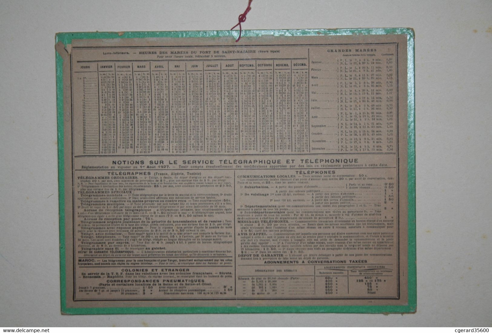 Almanach Des Postes  Et Des Télégraphes - 1928 : Quadrillades - Grand Format : 1921-40