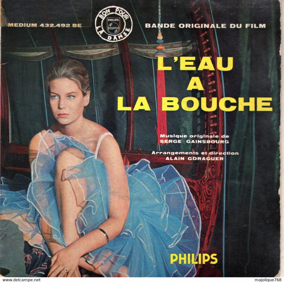 Disque - Bande Original Du Film - L'eau à La Bouche - Musique Original De Serge Gainsbourg - Philips 432.492 BE - 1960 - Soundtracks, Film Music