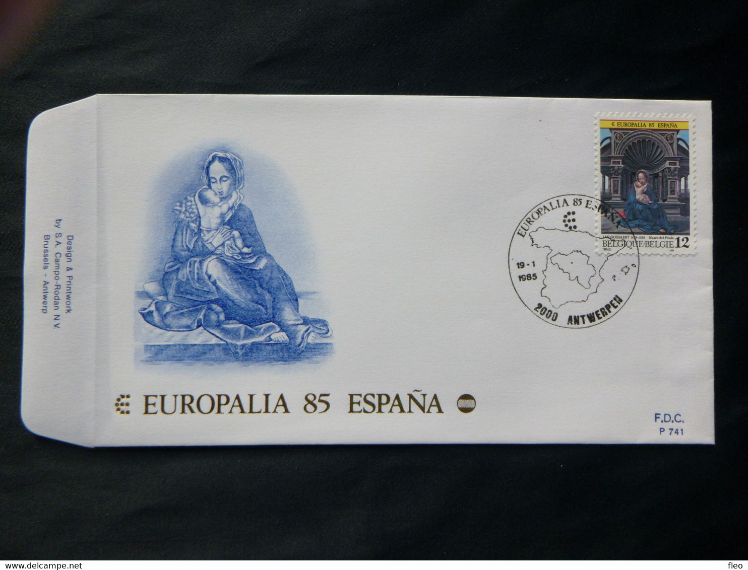 BELG.1985  2157 FDC ( Antwerpen)  :" Europalia 85 ,España " - 1981-1990