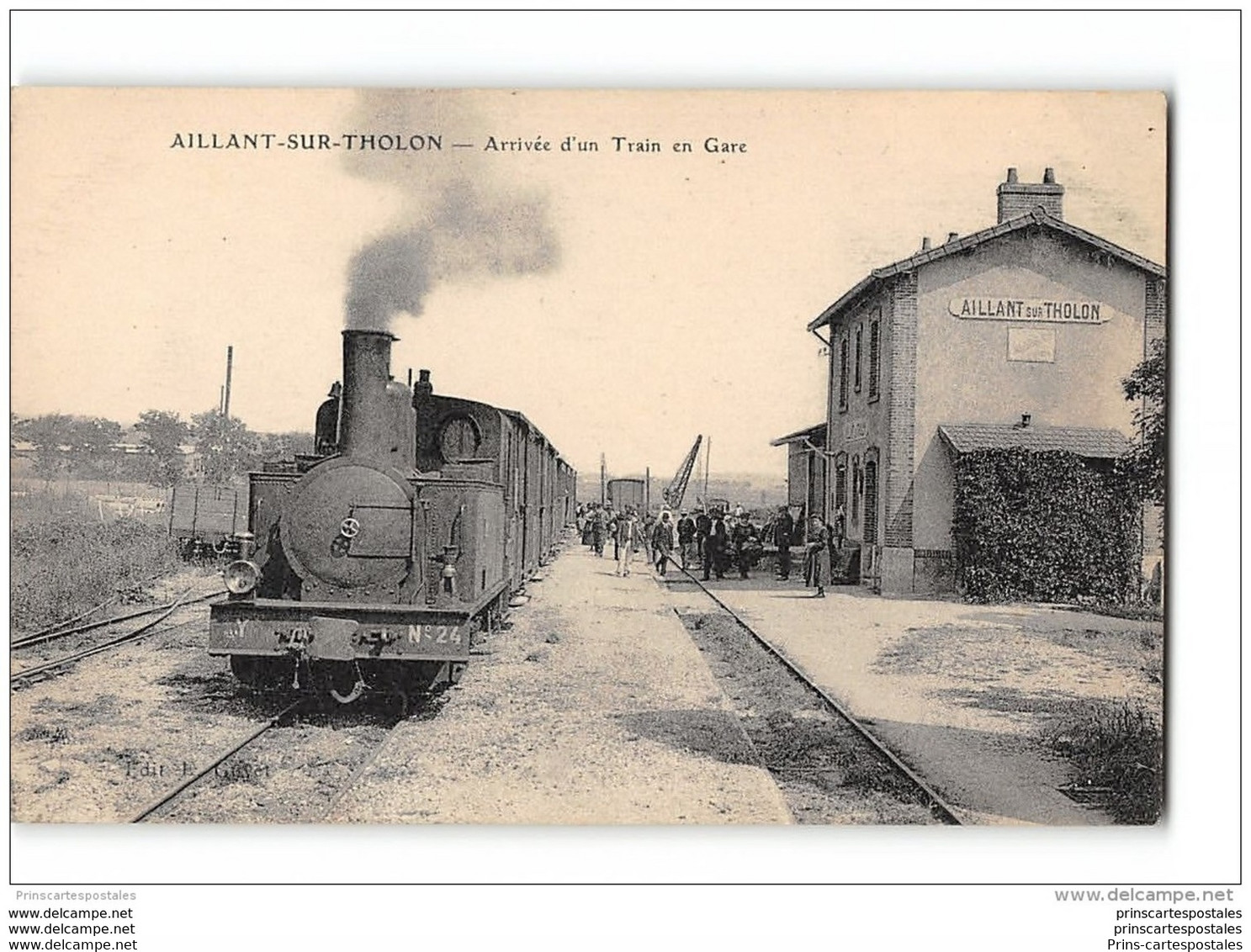 CPA 89 Aillant Sur Tholon La Gare Et Le Train Tramway Ligne De Joigny Toucy - Aillant Sur Tholon