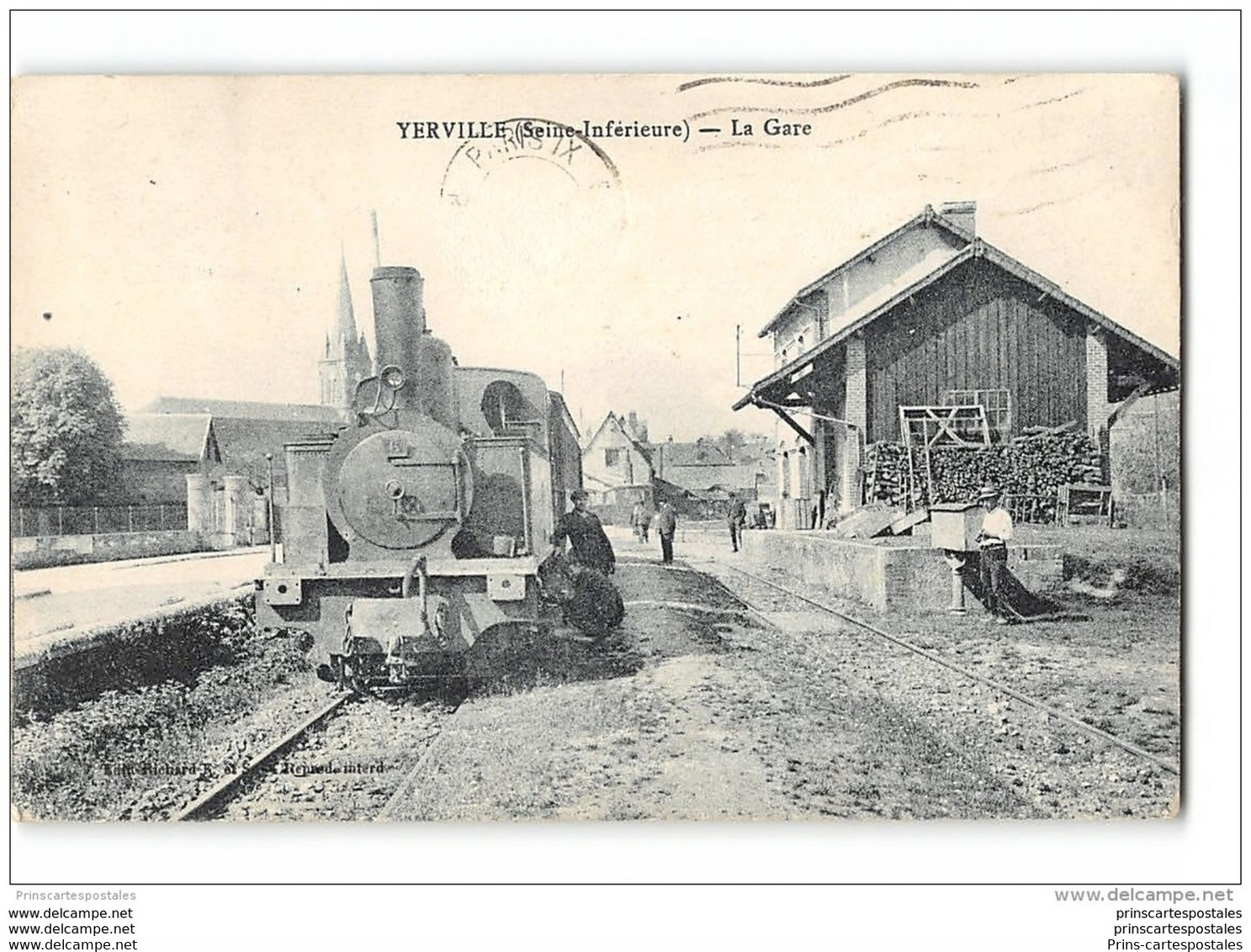 CPA 76 Yerville La Gare Et Le Train Tramway Ligne De Gueures Motteville - Yerville