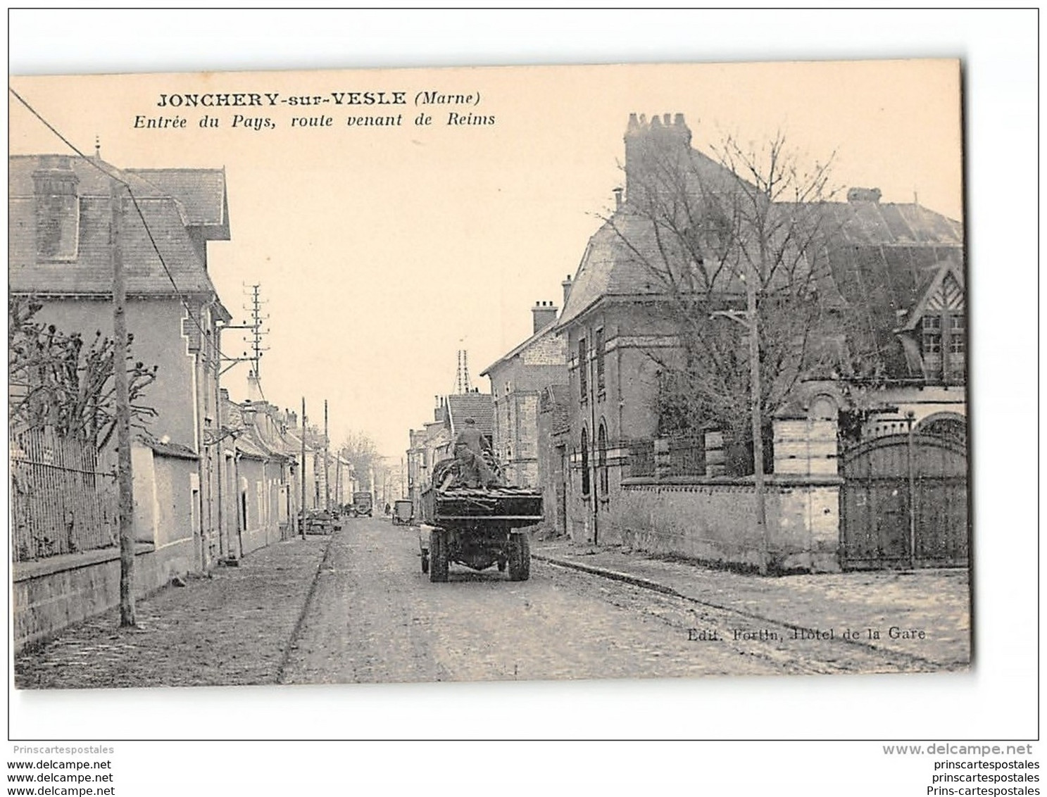 CPA  51 Jonchery Sur Vesle Entrée Du Pays Route Venant De Reims - Jonchery-sur-Vesle