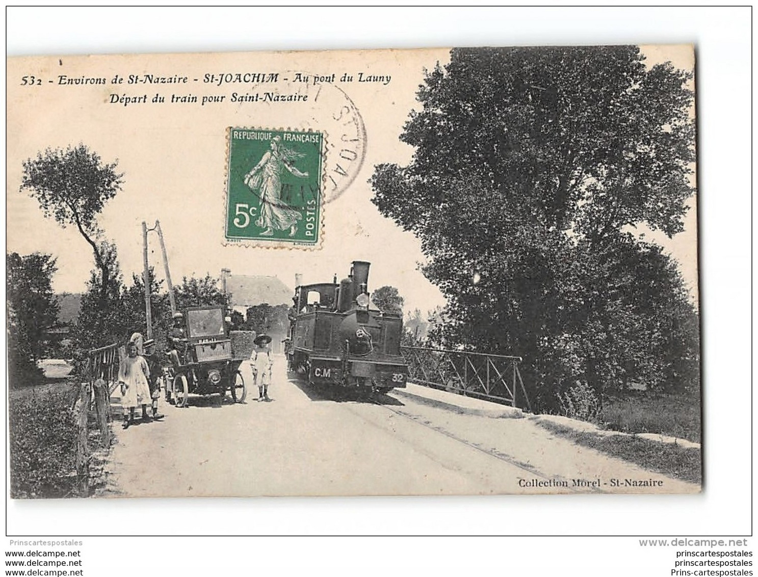 CPA 44 Environs De St Nazaire St Joachim Pont De Launy Le Train Tramway Ligne De Saint Nazaire Guerande - Saint-Joachim