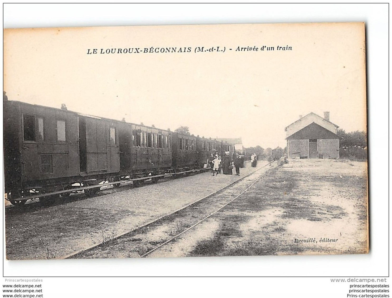 CPA 49 Le Louroux Béconnais La Gare Et Le Train Tramway Ligne D 'Angers Candé - Le Louroux Beconnais